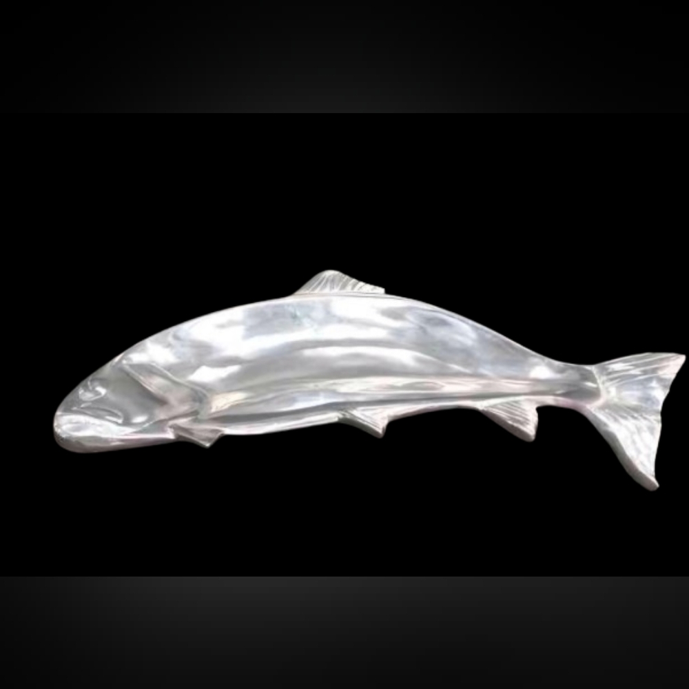 *Vintage Aluminum Food Safe Fish Serving Platter